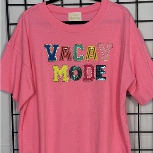 Judith March 'Vacay Mode' Sequin Graphic Tee